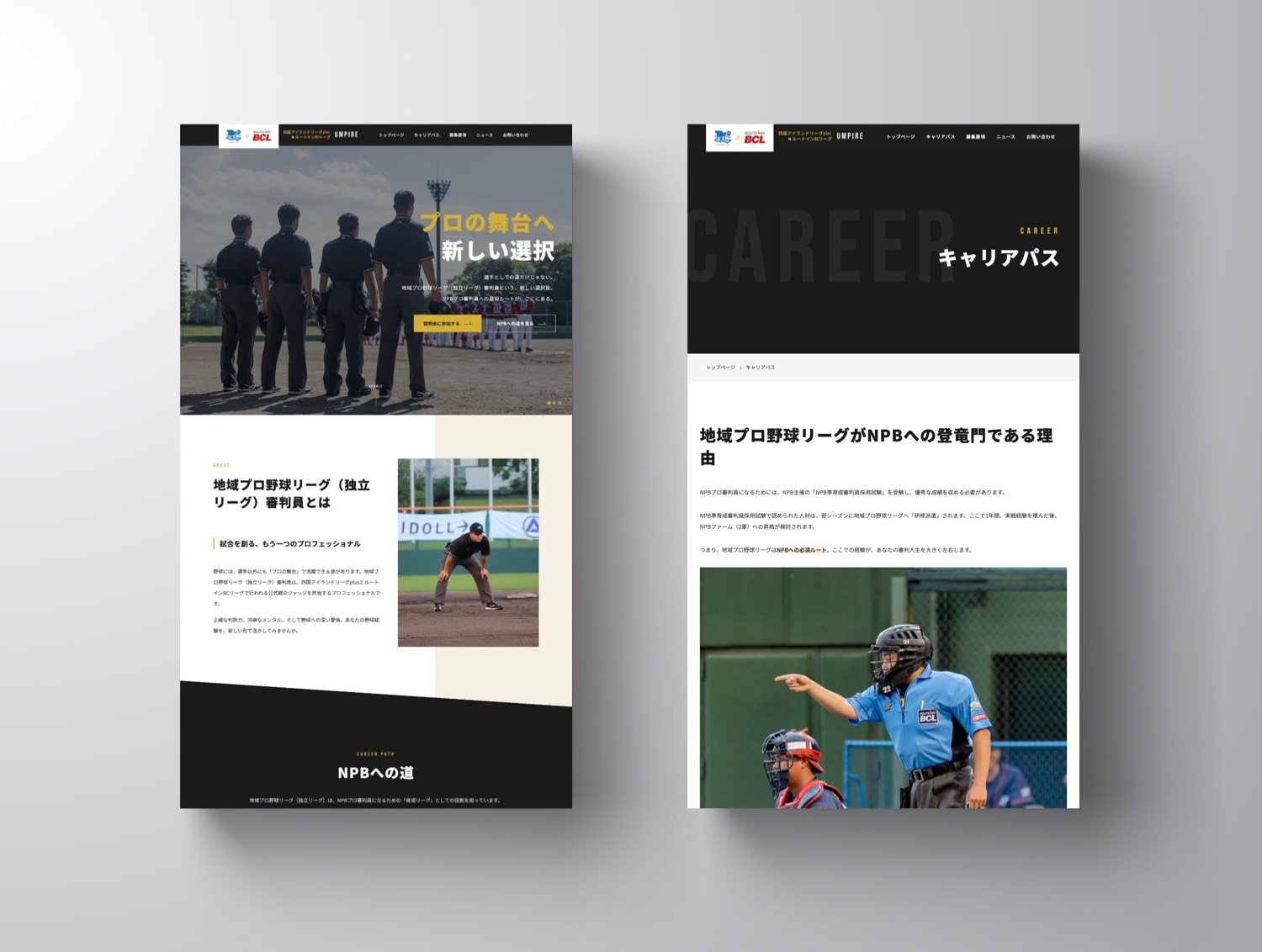 四国アイランドリーグplus × BCリーグ 合同審判員採用サイト